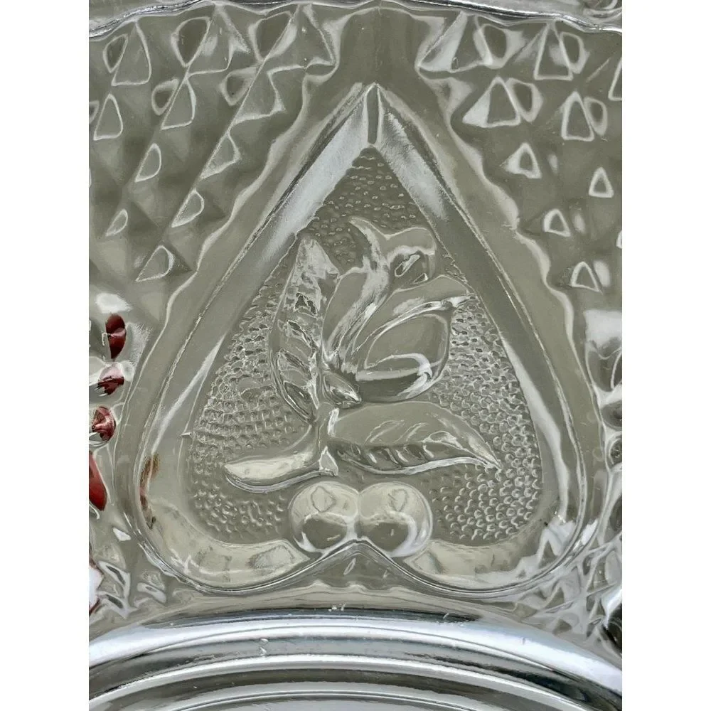 Vintage KIM Pressed Glass Fruit Bowl Made in Indonesia